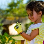 ROSTAING Gant jardinage enfant Anabel, Taille 5-6 ans. Gant jardin enfant  Coccinelle. Lerash au poignet, Rouge. & Gants Jardinage Enfant GASTON 
